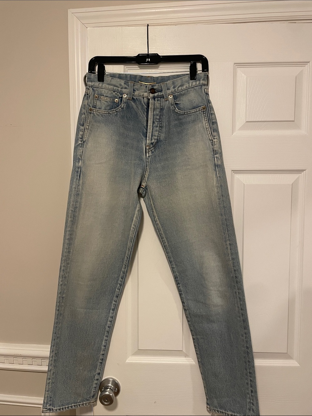 Saint Laurent Light Wash Straight-Leg Jeans